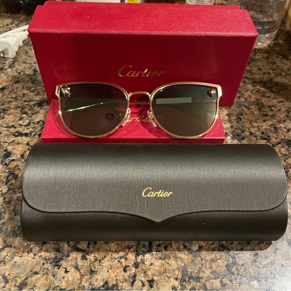 Cartier Accessories - Cartier Panthere Sunglasses with Gold Frame New
